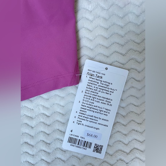 Lululemon Align Cropped Tank Top Sz4 pink NWT - Picture 3 of 9